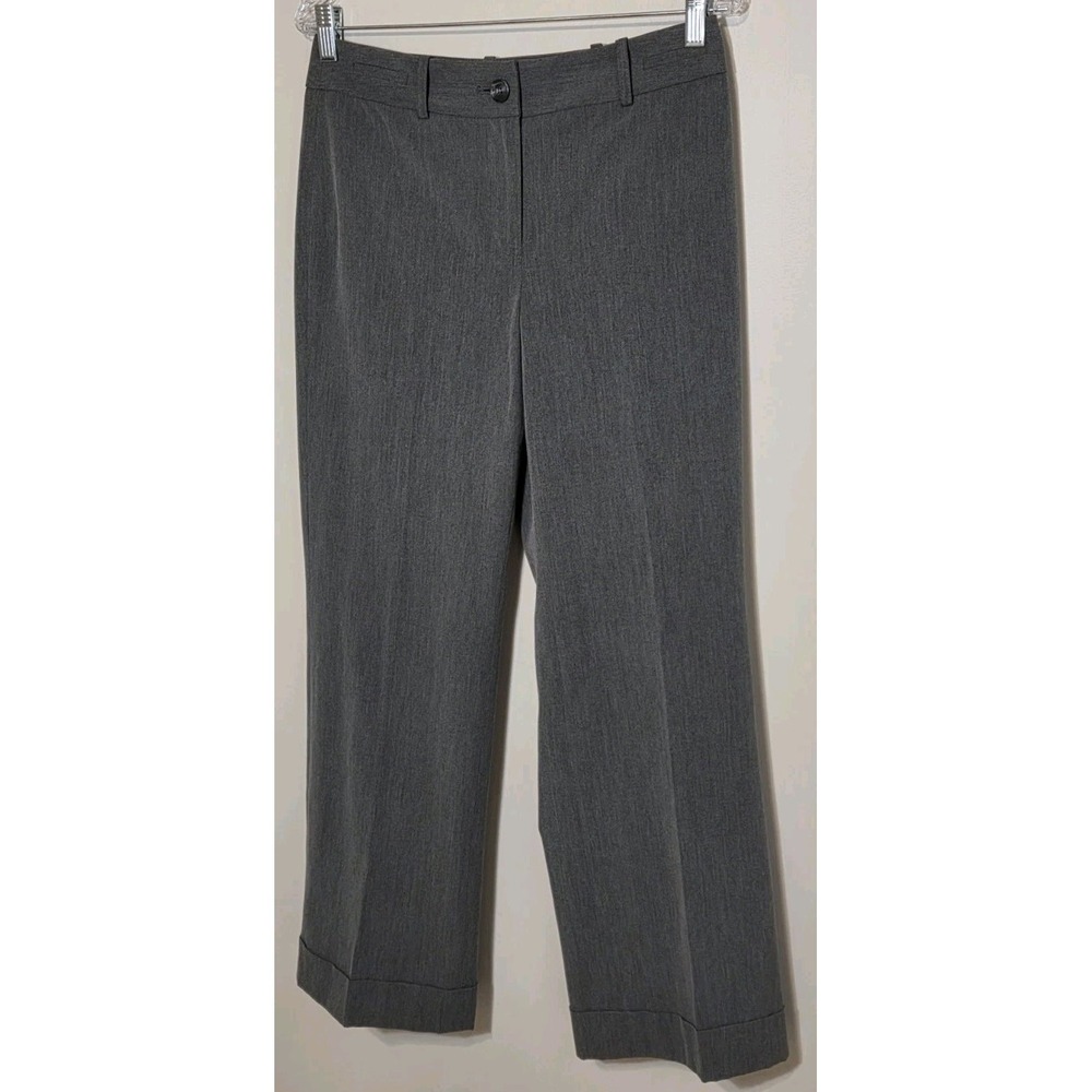 Ann Taylor LOFT Pants 6P "Laura" Gray Petite Stretch Wide Leg Trouser Office